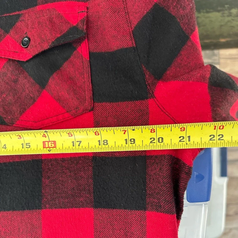 Burnside Vintage Plaid Boyfriend Flannel Shirt Red Black Large Huskers Nebraska - Picture 13 of 16